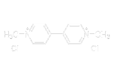 Diquat dichloride: bipyridinium compound with two N,N-dimethyl groups and two chloride counterions.